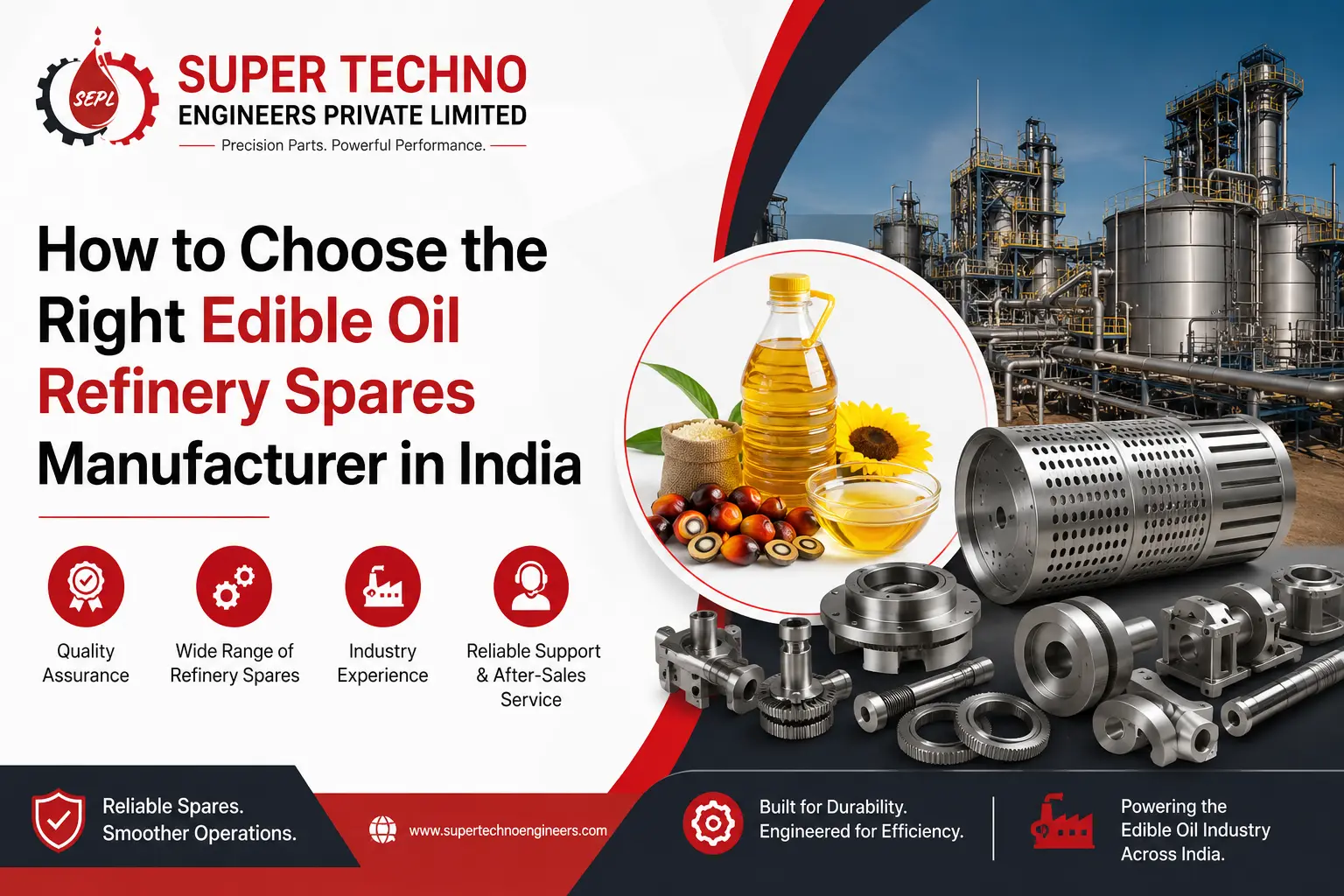Edible Oil Refinery Spares Manufacturer in India